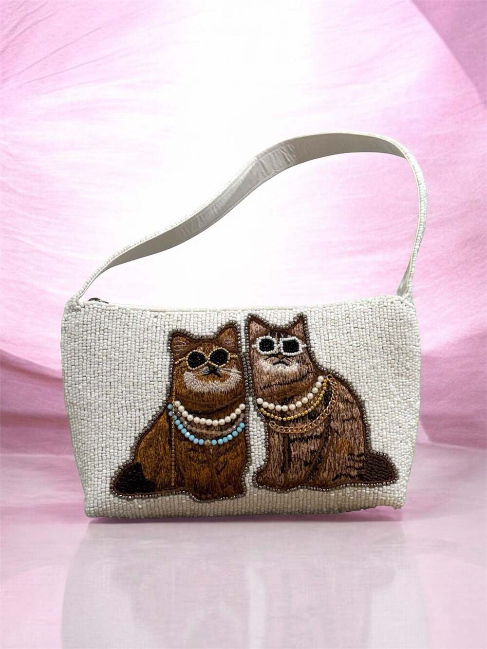 Studio 12 Beaded Cat Clutch Bag